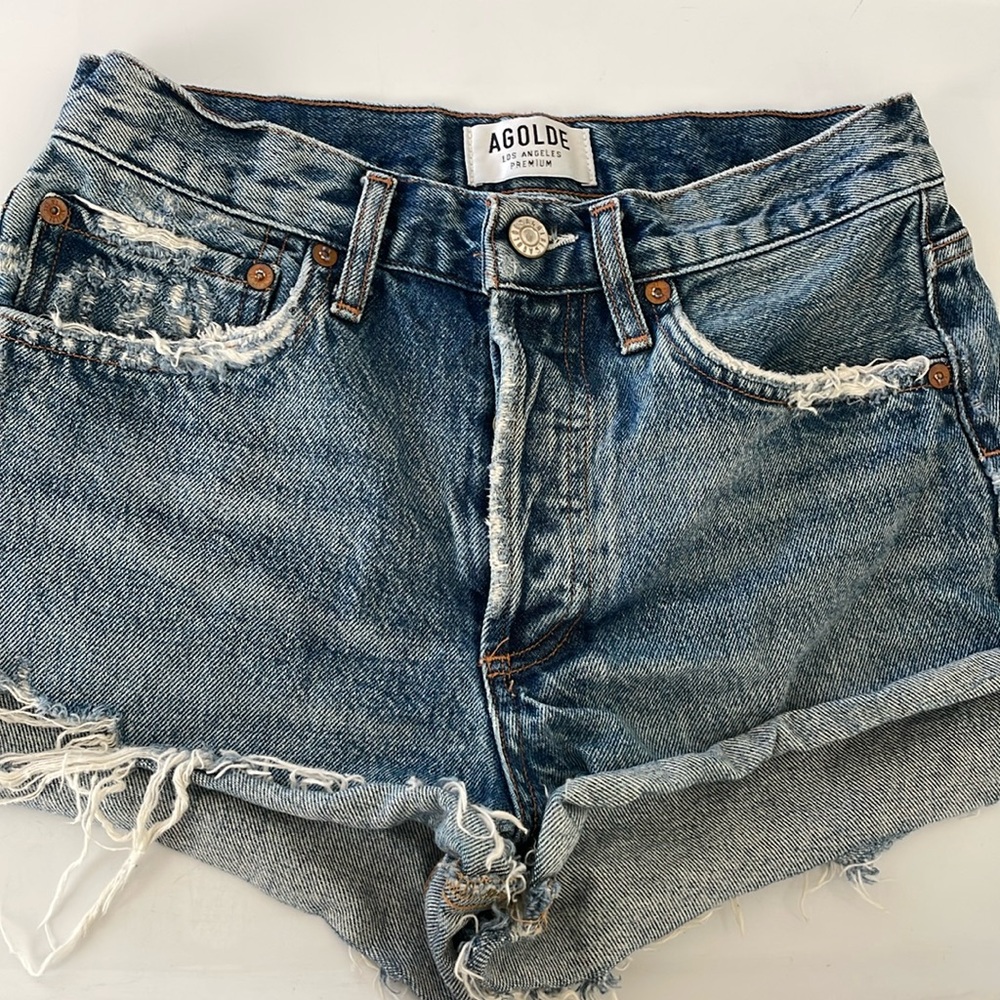 AGOLDE Women's Parker Vintage Cut Off Denim Short with Slit